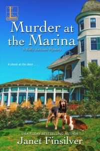 Murder Aa the Marina is the fifth in the Kelly Jackson cozy mystery series by Janet Finsilver set in the Mendocino area of northern California.